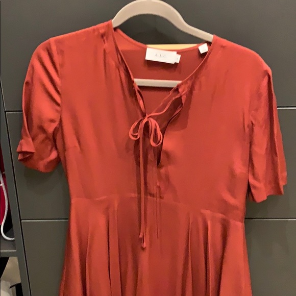 ALC Red Silk Dress - Picture 6 of 8